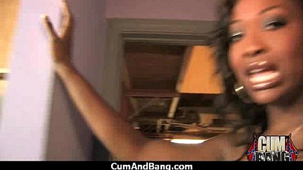 Ebony slut blows a group of horny dudes 26  