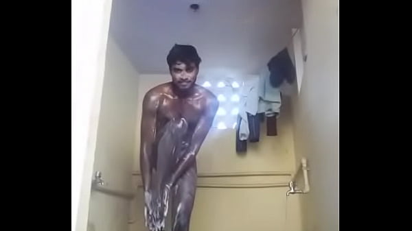 Desi young boy bath