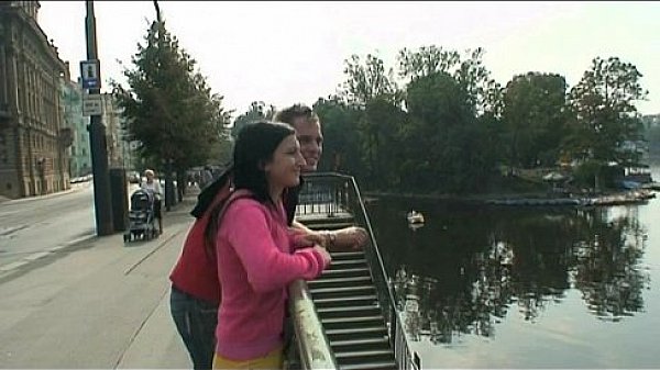 Brunette whore fuck in public