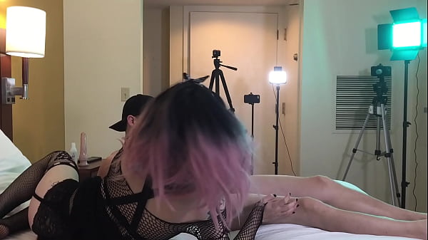 Straight Man Gets Cock Sucked by Sexy Goth Tgirl 