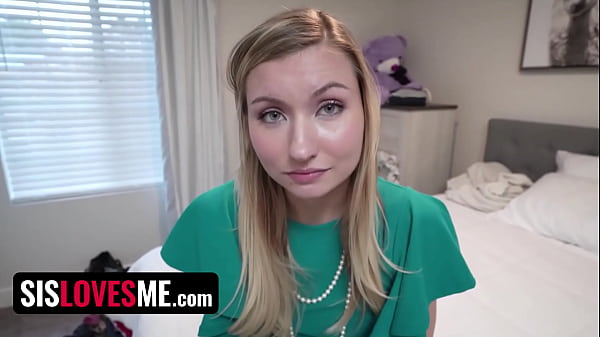 SisLovesMe - Blonde Teen Caught Masturbating By StepBro