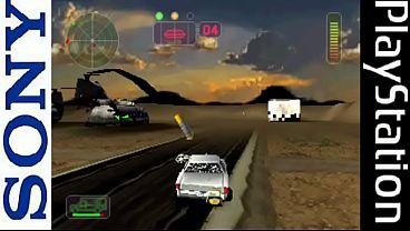 Playstation gameplay: Vigilante 8 (year: 1998 Activision/Luxoflux)  
