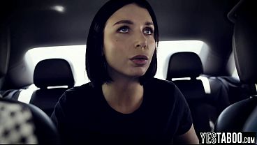 Big tits tattooed teen fucks a big dick stud in her hostel in front of the warden