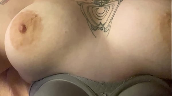 Bra fetish /making nipples hard boobs playing