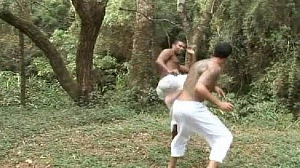 Two Beefy Karate Students Fuck In Forest  