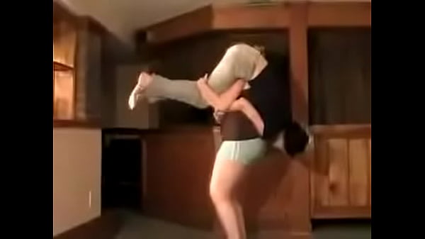 Big woman lifting friend  