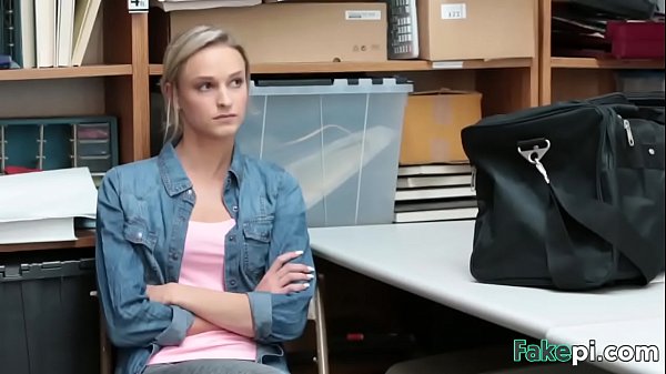 Young vixen gets question by a security guard who caught her stealing. He buries dick in her tight bald pussy and fucks her relentlessly.  