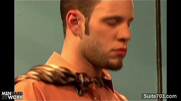 Seductive gay ride anally a big cock at work 