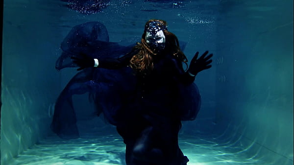 gothic underwater shooting in swimmimg pool