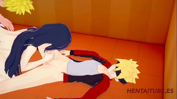 Boruto Hentai - Threesome Boruto, Naruto & Hinata