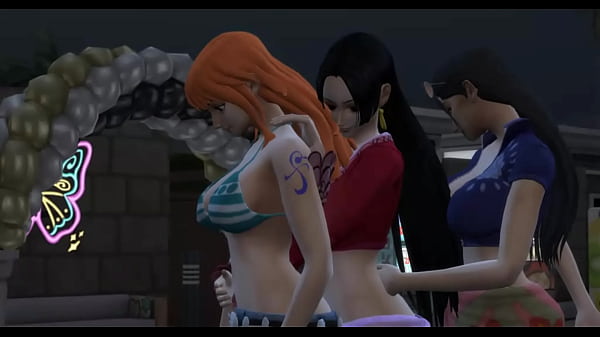 Hentai Porn with Nami Boa Nico and Master Roshi