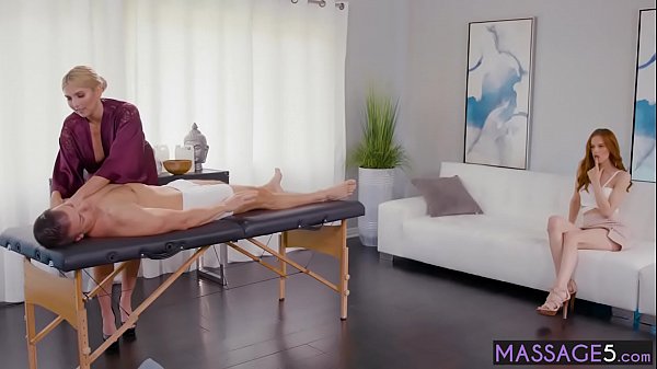 Sexy babes massage guys big hard cock