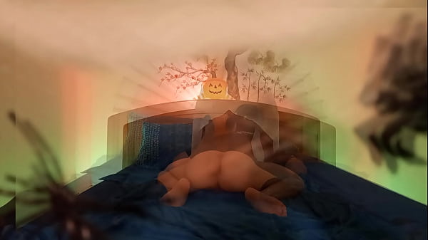 Halloween ghost fucks a cute emo femboy, groans, cums deeply inside his tight ass hole. In this gay porn video made for Halloween, the model Jon Arteen plays both ghost and emo femboy. With a video montage on computer, you can see the two transparent 