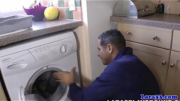 Milf facialized after draining plumbers pump