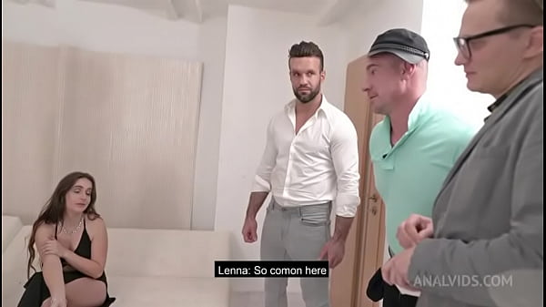 Lenna Ross first time to LP, first time with 4 guys and first time piss (DP, Piss, Anal, 4on1, Facial Cumshot) (dry)