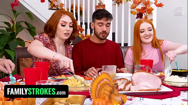 Ginger Teens Arietta Adams And Cherry Fae Caught Fucking On Thanksgiving