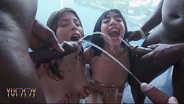 Sexy sluts Jazmine White and Maily Presly fuck three big studs with double anal penetration 0% Pussy ,a lot of piss drinking and cum swallow  