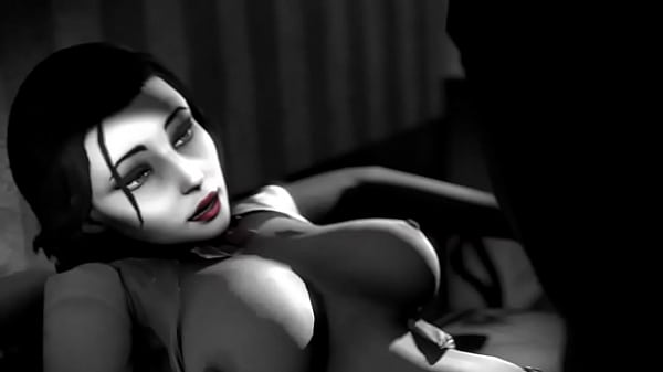 Elizabeth Rides Booker In Black And White