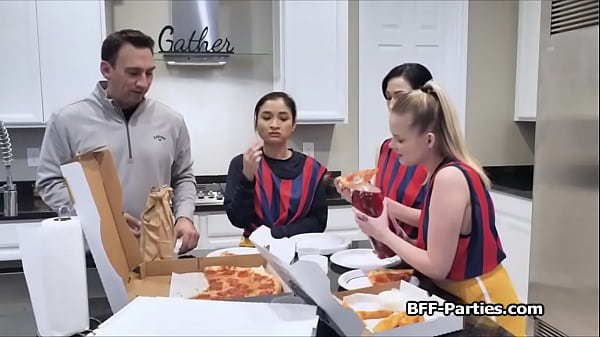 Soccer practice ends with foursome fuck party 