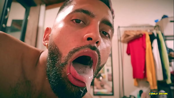 Camilo Brown Giving Cute Twink Emmanuel Kokichi A Sloppy Deepthroat Blowjob And Swallowing His Cum Load