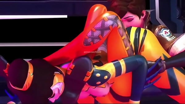 Overwatch Tracer X D.va (Bee Skin) Booty Licking  