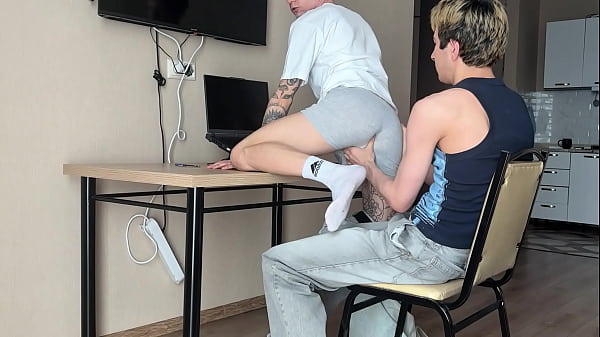 Seduced Stepbrother Into Sex, Licked Asshole and Sat on His Big Dick