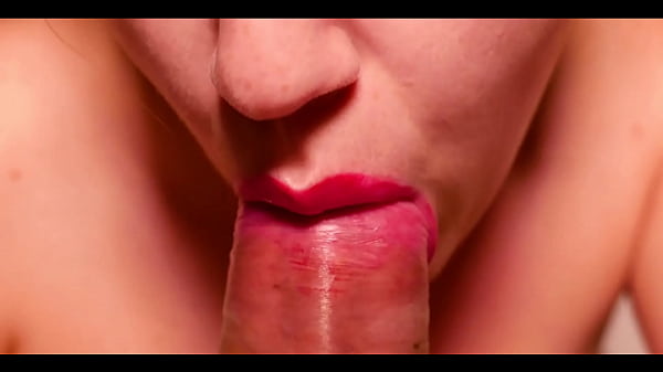 Red Lips Suck Cock and Cum in Mouth  