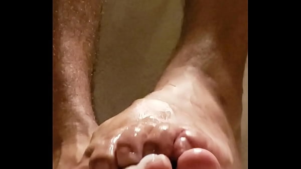 Man feet barefoot tease