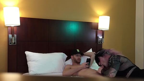 Sexy Emo Tgirl Deepthroating Cock  