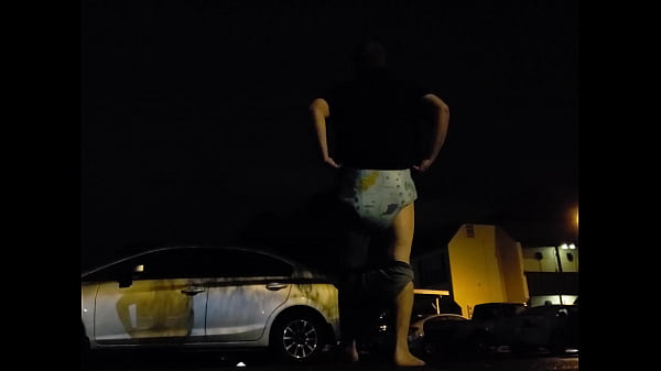 Outside In a diaper  