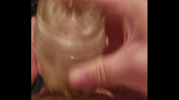 Chubby guy uses fleshlight