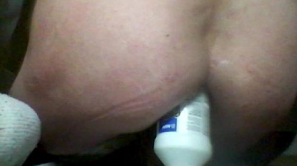 solo inserted bottle in ass  