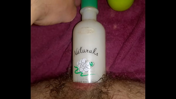 Shoving lotion bottle in my ass 