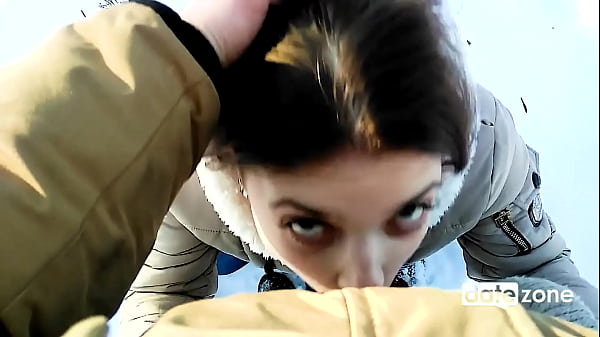 Public blowjob in snowy january  
