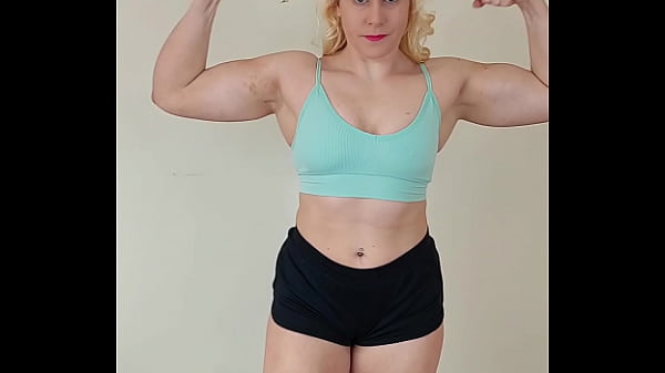 Muscle girl huge biceps  
