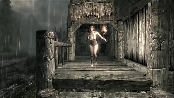 Two disney princess's wash each other in a water oasis.