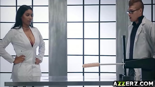 Busty doctor Jenna Foxx fucks a huge sex toy