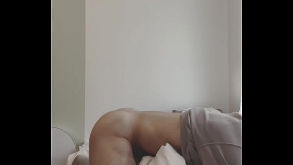 hot young stud with big dick fuck his pillow
