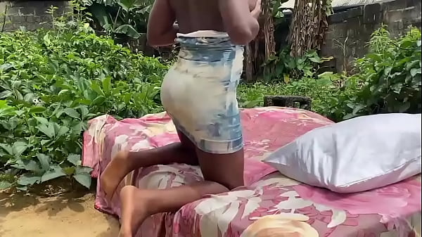 Outdoor fuck with African black teen