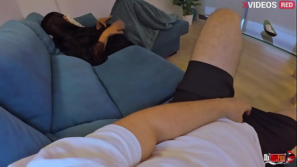 I got excited when I saw my stepmother's naked ass and I want to fuck her on the couch and cum in her mouth