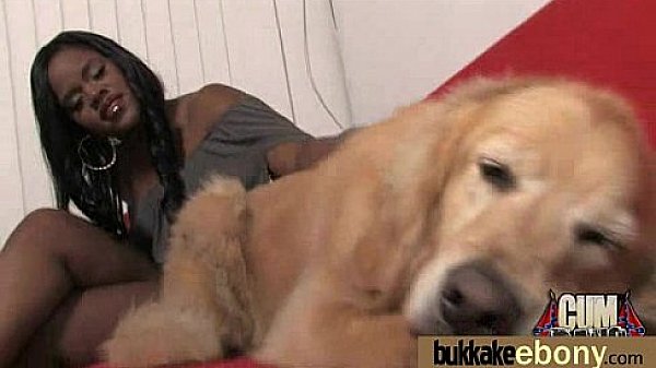 Ebony in a huge bukkake 16