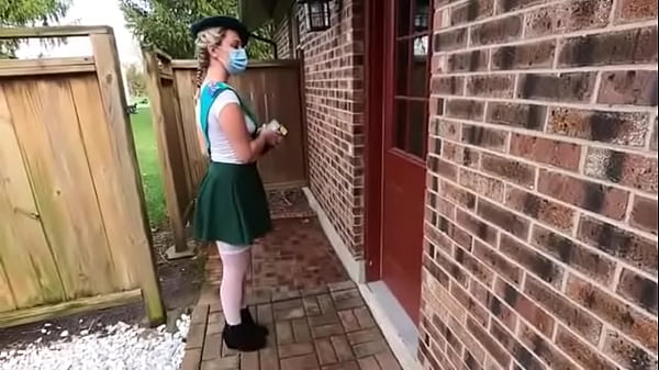 Girl scout loves to ride the neighbor's cock