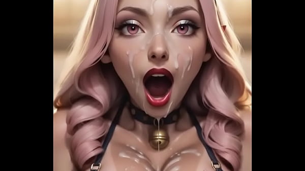 ai generated - theres cum dripping down her face  
