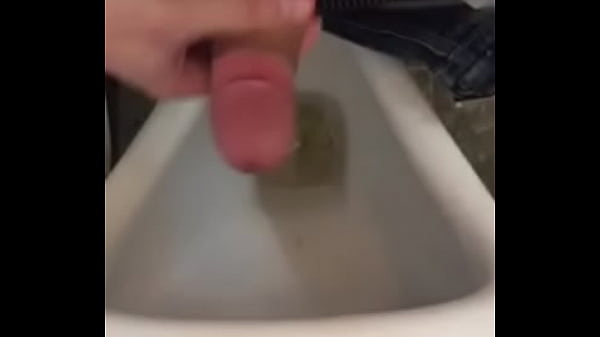 nice cum shot after stroking in public bathroom 