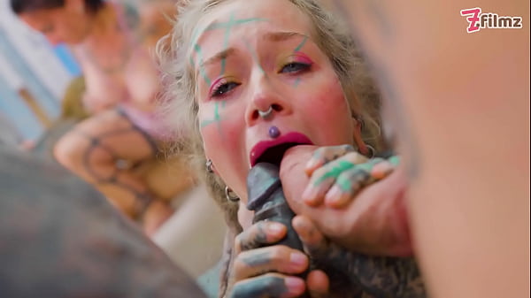 Tattooed Girls in Mayhem Squirting Orgy with anal fucking and huge facial cumshots! 