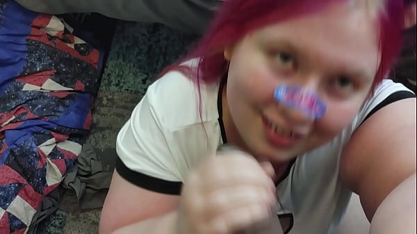 Chubby Tgirl gets Cummed on BBC 