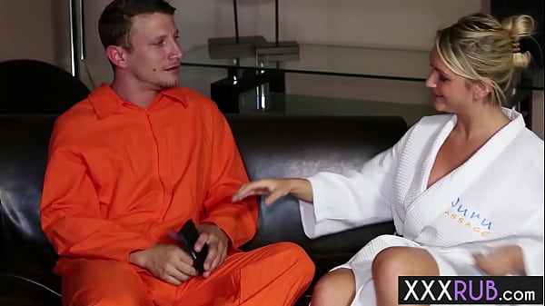 Naive blonde Chloe Addison massage guys body and sucked big dick before he fucked her so hard 