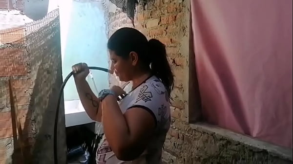 My very horny stepsister cleans herself and gets wet so they can see all her ass