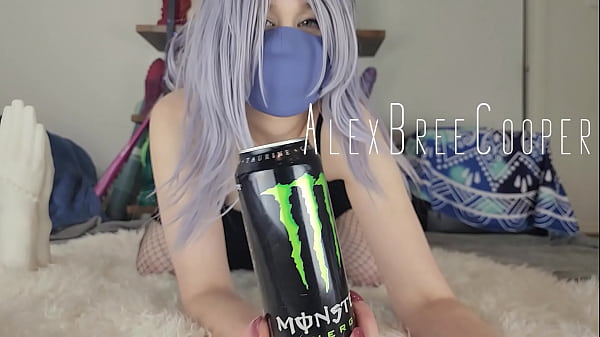 WTF insane anal slut stuffs huge MONSTER energy drink in her asshole