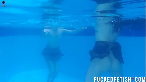 Two girls pool underwater getting horny  